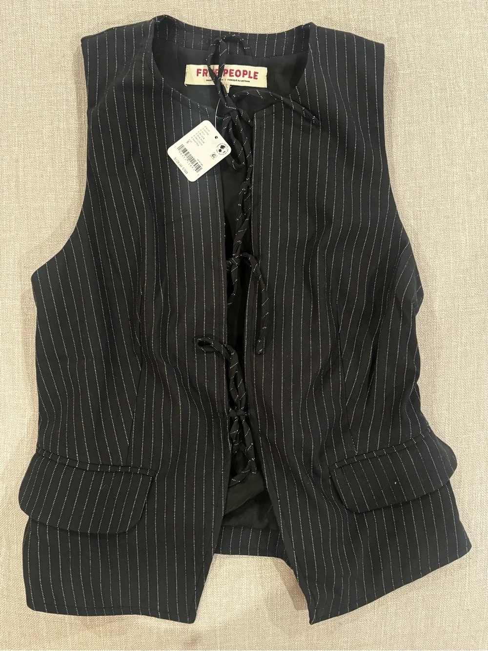 Free People Celia Pinstripe Suit Vest